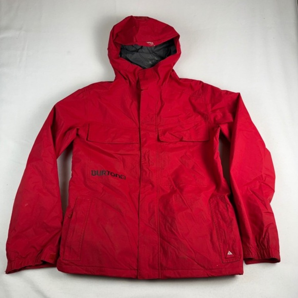 Burton Dryride Mens Small Red Snowboard Jacket‎ Hooded Powder Skirt Ski Coat